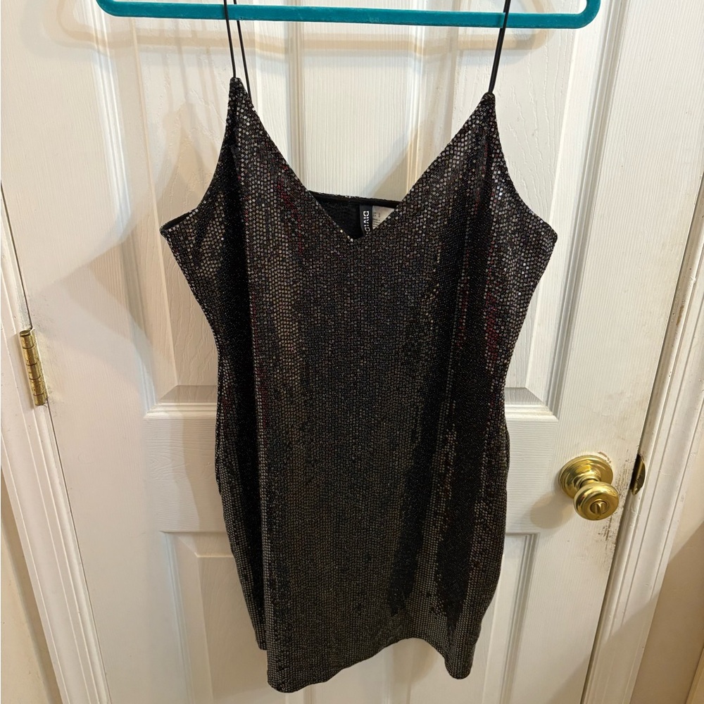 H&M Black Sequin Dress